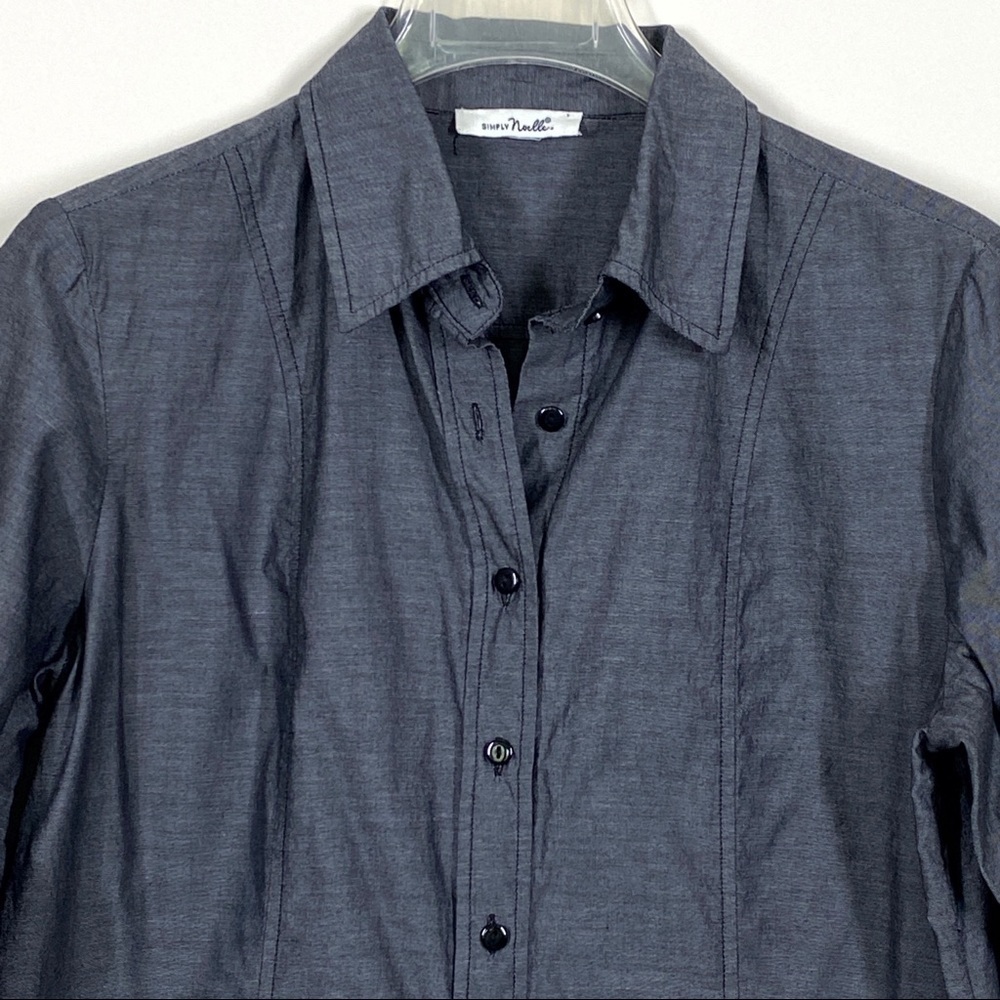 Simple Noelle Gray Women’s Shirt Long Sleeves Size M - Picture 2 of 6